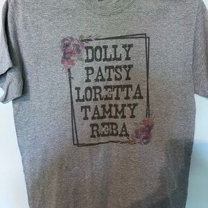 Gildan Gray Short Sleeve Tee with Floral Accents